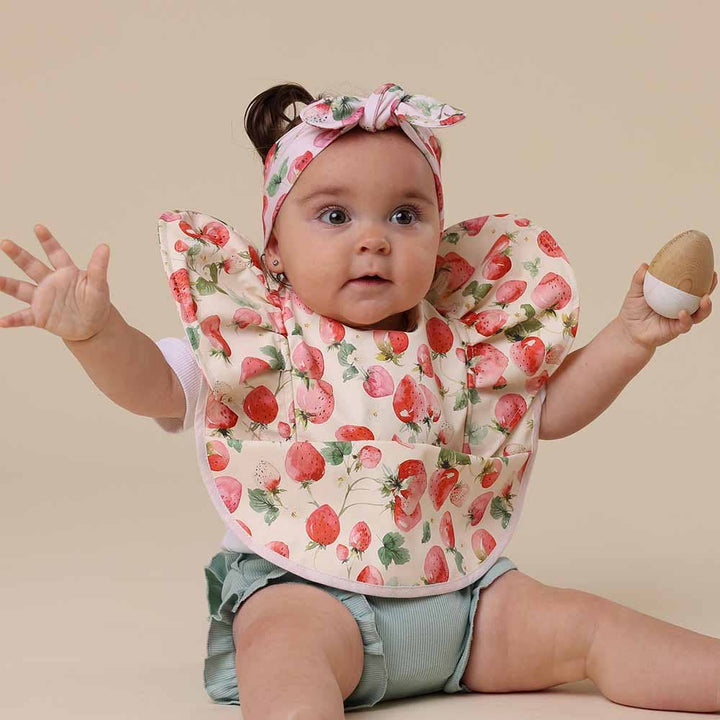 Strawberry Frill Snuggle Bib