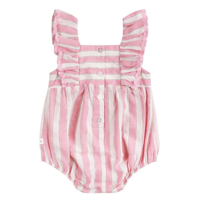 Frilled Woven Romper - Strawberry