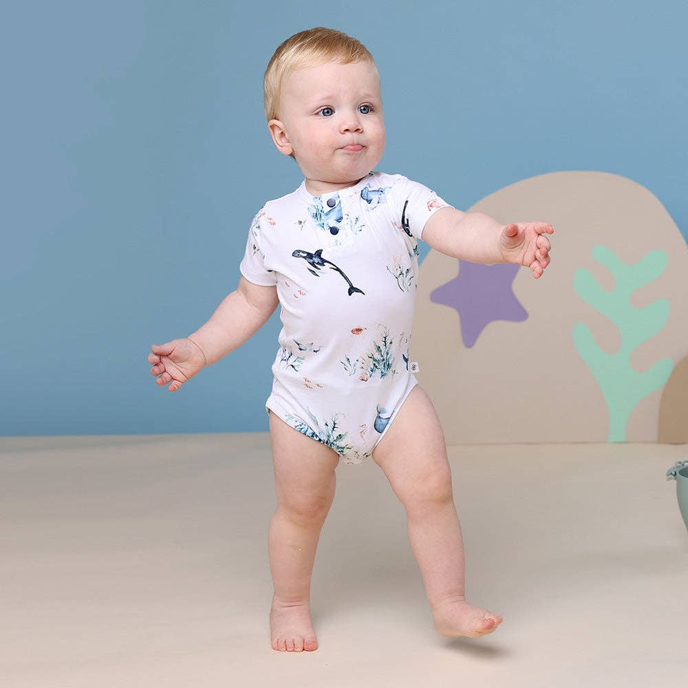 Ocean Short Sleeve Organic Bodysuit