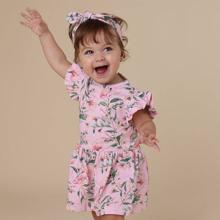 Pink Wattle Short Sleeve Organic Dress