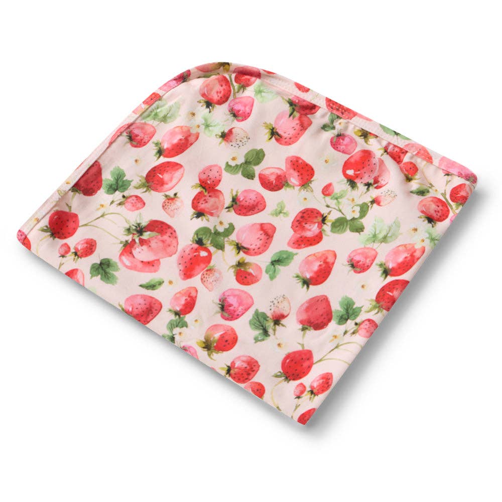 Strawberry Organic Jersey Wrap & Topknot Set