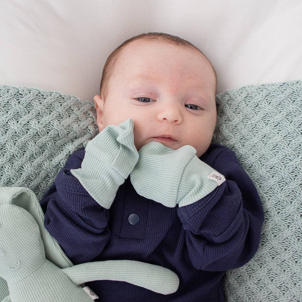 Sage Organic Cotton Rib Mittens