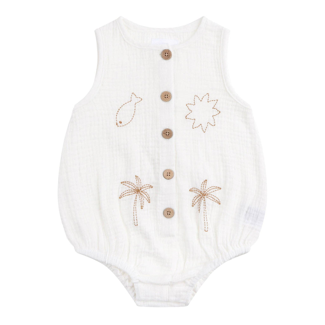Sleeveless Woven Shortall - Coconut