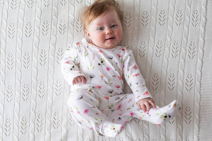 Fleur Zip Onesie with Feet