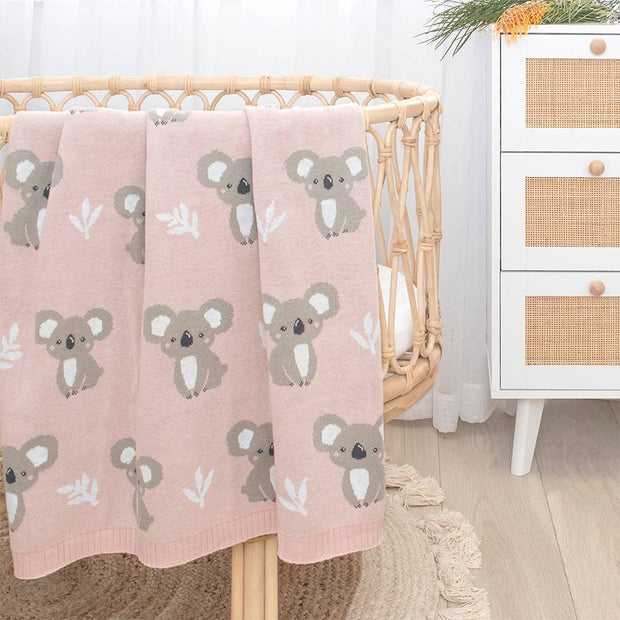 Australiana Baby Blanket - Koala/Blush
