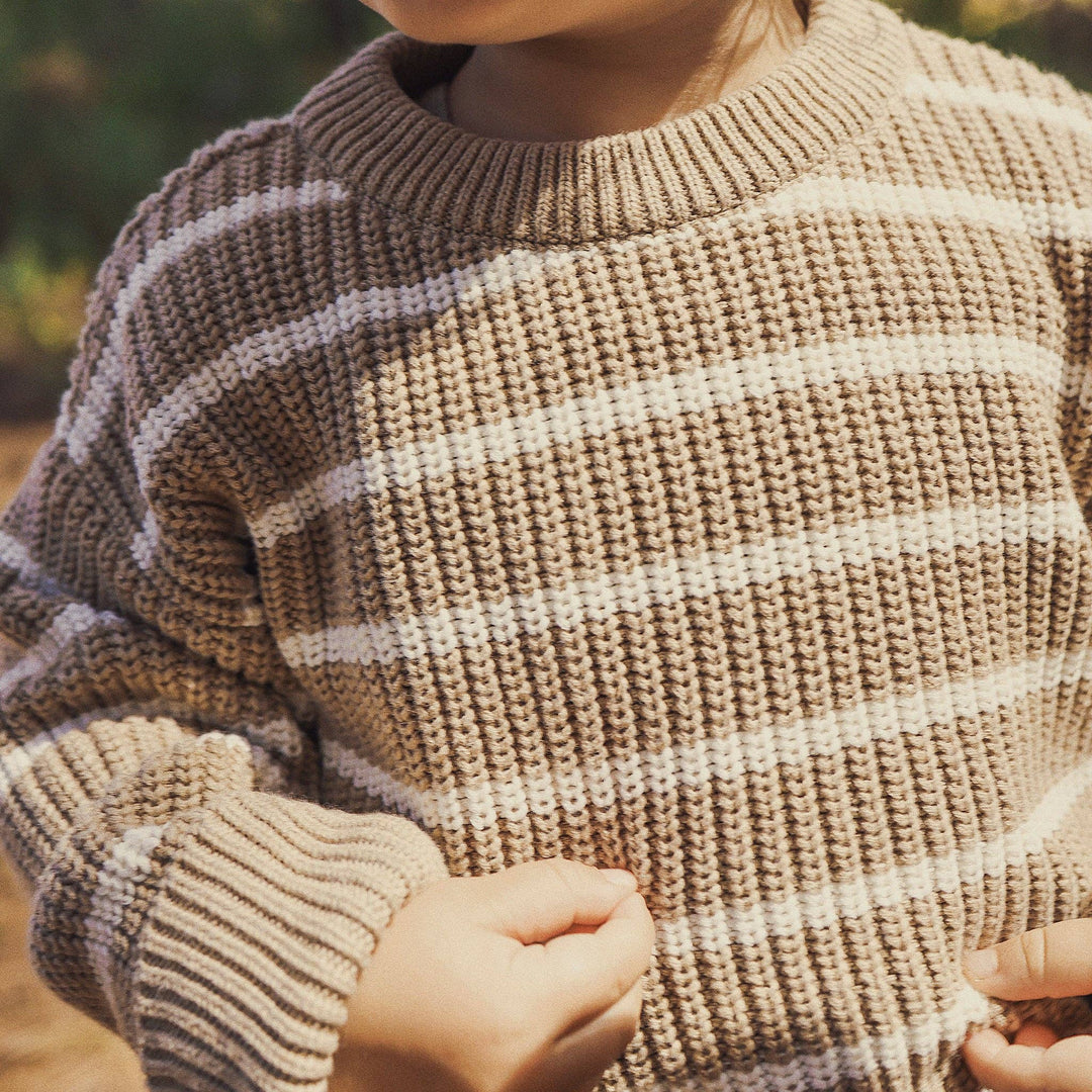 Chunky Rib Knit Jumper - Caramel Marle