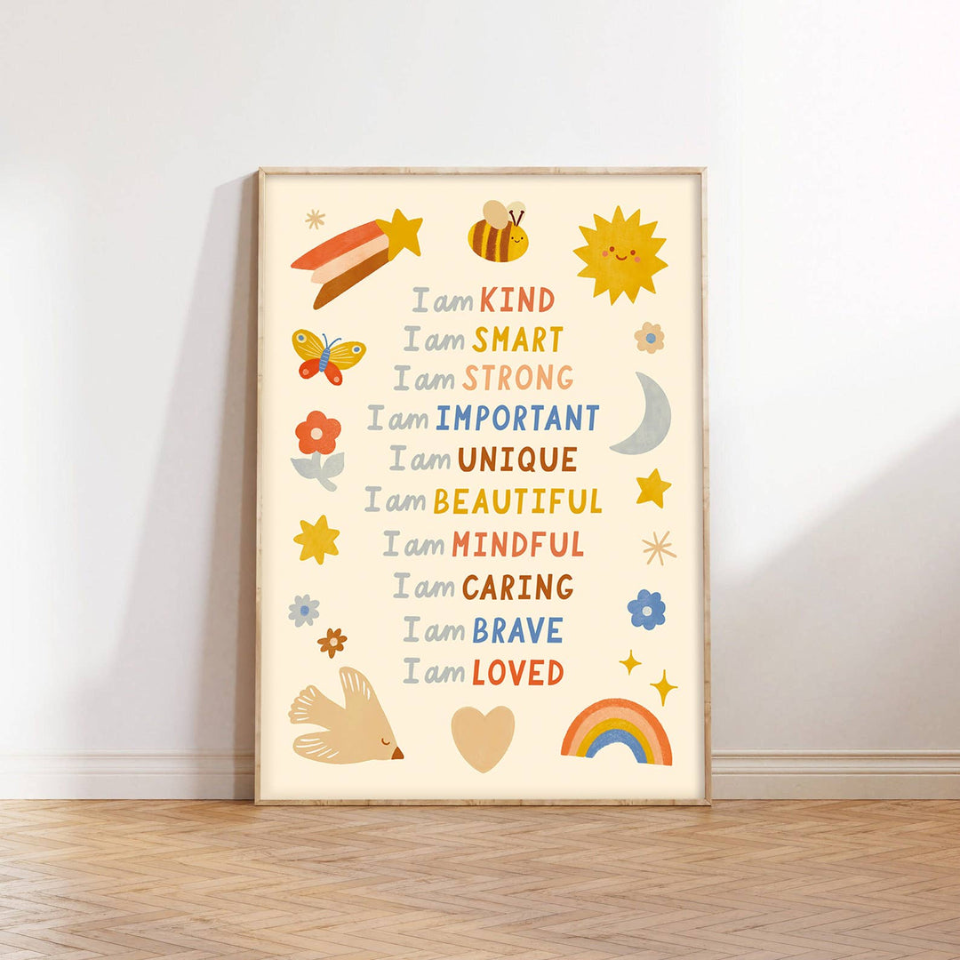 Illustrated Affirmation Print - Modern Educational Kid's Art