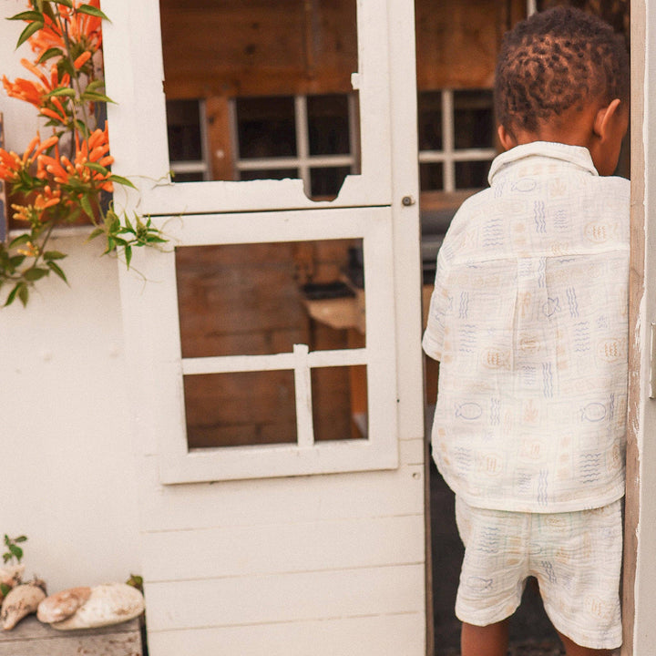 Woven Printed Short Sleeve Shirt - Salty Shores