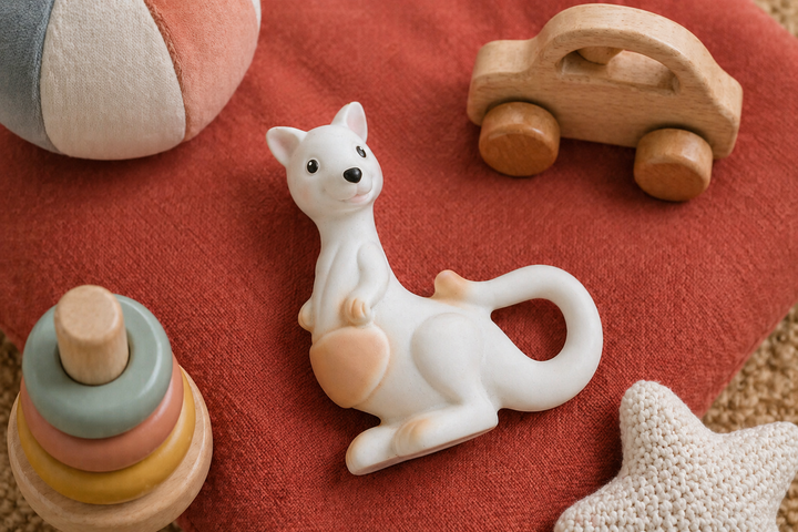 Rosie the Roo:  Natural Rubber Teething Toy
