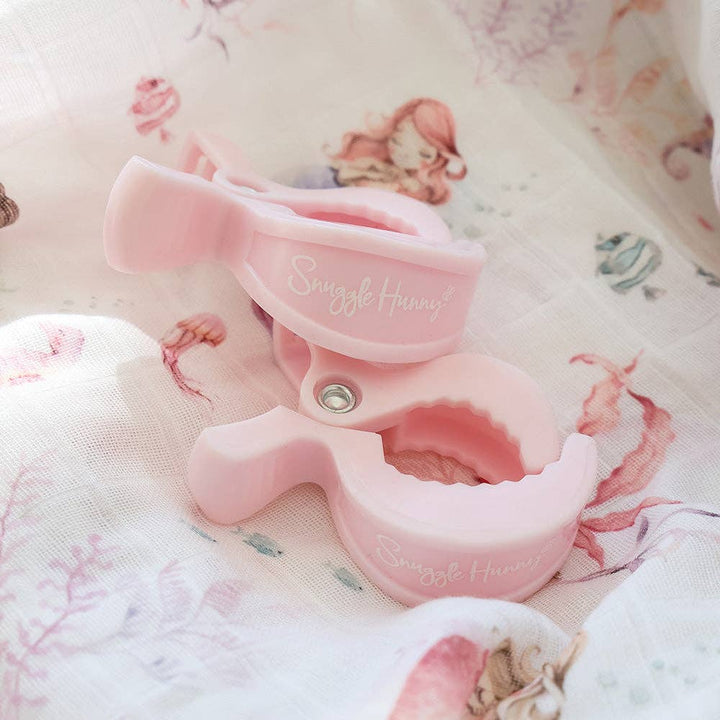 Snuggle Hunny Pram Clip Pair - Baby Pink