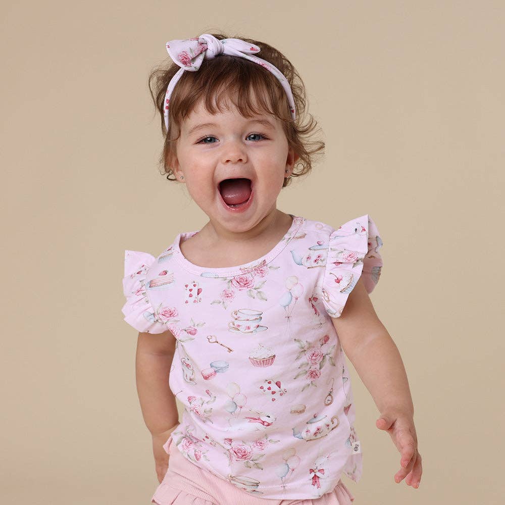 Alice’s Tea Party Organic T-Shirt with Frill