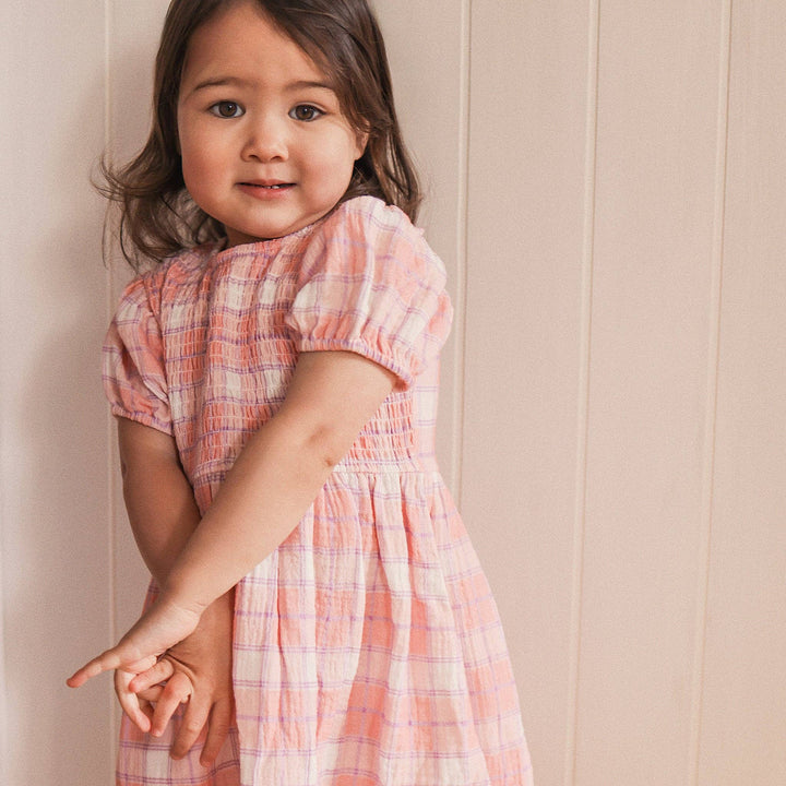 Shirred Dress - Check