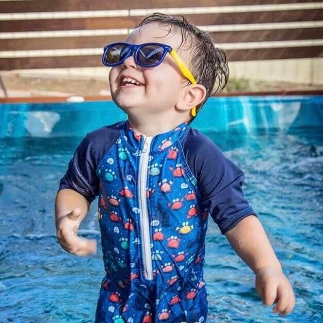NEW! All-In-One Snap Sunsuit | Comic Crabs