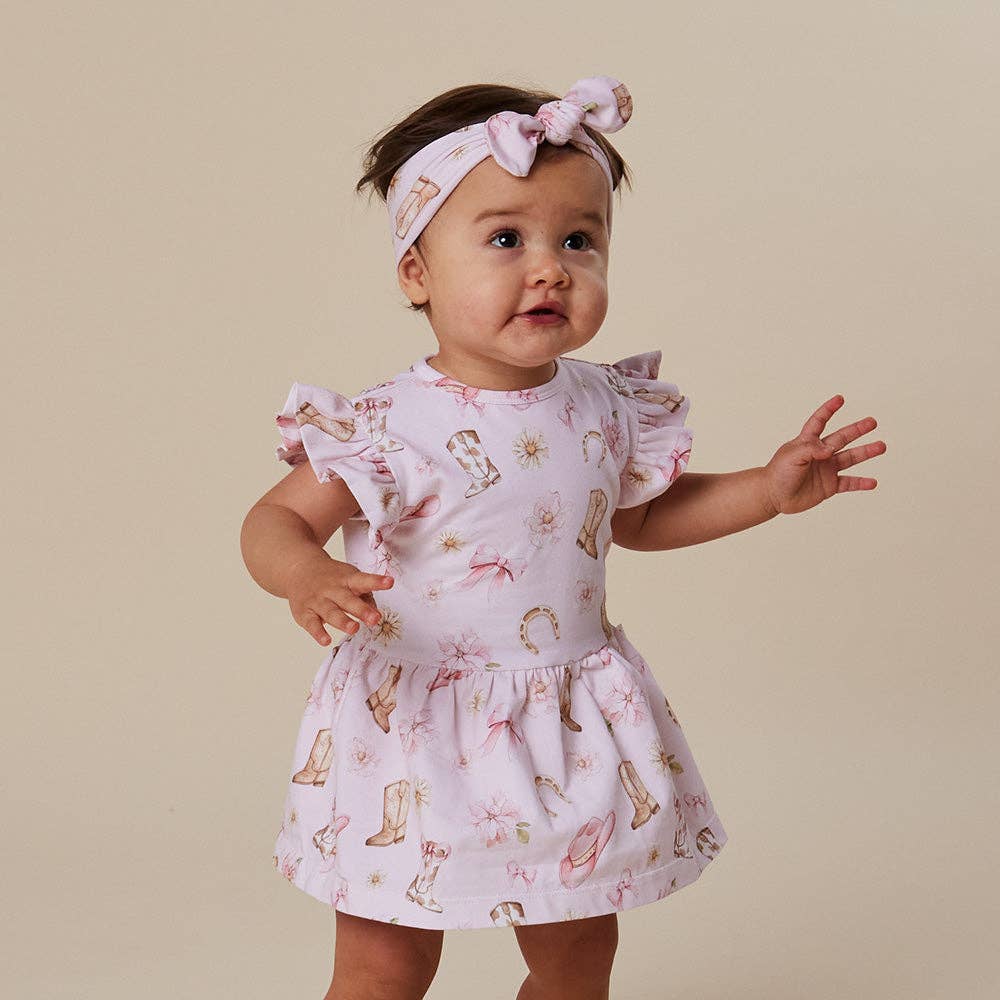 Boots & Bows Short Sleeve Organic Dress