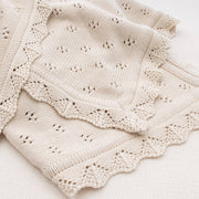 Bamboo/Cotton Heirloom Baby Blanket - Sand