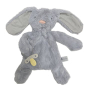 Bunny Comforter with Dummy Holder - Storm with Stripe ears - 30cm