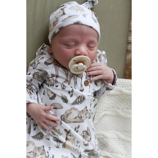Lunas Treasure Newborn Gown - Knotted Bamboo Baby Gown for boys and girls