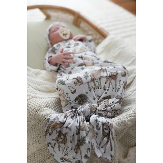 Lunas Treasure Newborn Gown - Knotted Bamboo Baby Gown for boys and girls