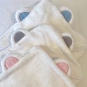 Baby hooded bamboo bath towels &amp; wash cloth  noosabedbodybaby