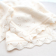 Bamboo/Cotton Heirloom Baby Blanket - Natural