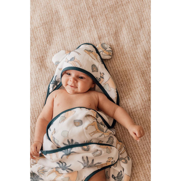 Luna's Treaures' Baby Hooded Bamboo Bath Towel & Washer